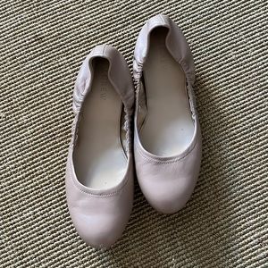 J.Crew Nude Leather Ballet Flats